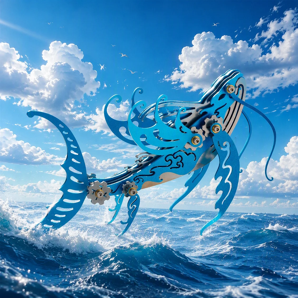 mokr-クジラ、サソリ、タツノオトシギ、メガロドン-3dメタルパズル-子供向けおもちゃ-脳トレパズル-大人向け-diyモデル-誕生日プレゼント