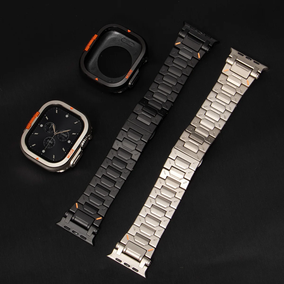 Man Luxury Case + Strap Kit for Apple Watch Ultra 3 2 1 49MM S 11 10 46MM Metal Band Protective Cover Bumper for Iwatch  49/46mm