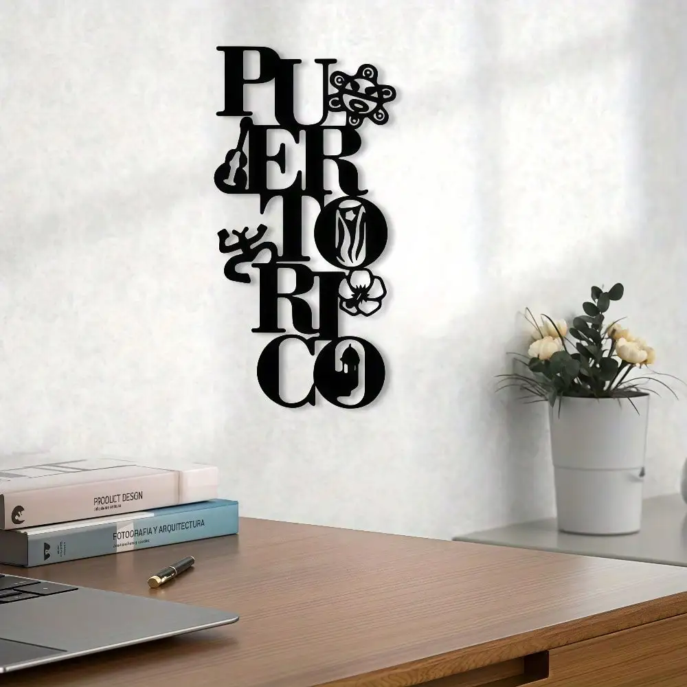 CIFBUY Décoration Murale Métallique Coqui Grenouille Symbole Taino Sculpture en Fer Revêtement Poudré Boricua Pride Décoration Maison Bureau Cadeau à Suspendre