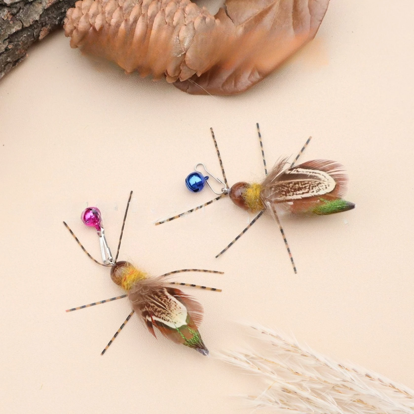 1 قطعة/2 قطعة محاكاة اليراع ريشة استبدال الملحقات مضحك القط عصا قضيب دعابة الحيوانات الأليفة لعبة البلاستيك