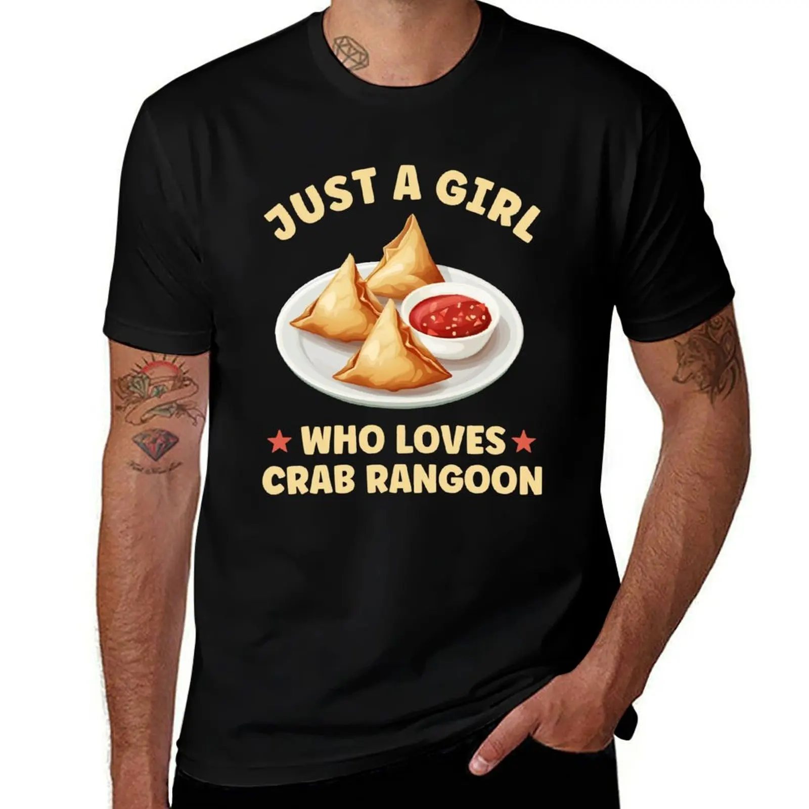 Just A Girl Who Loves Crab Rangoon T-Shirt Casual Simple Design Short Sleeve Shirt T-Shirt