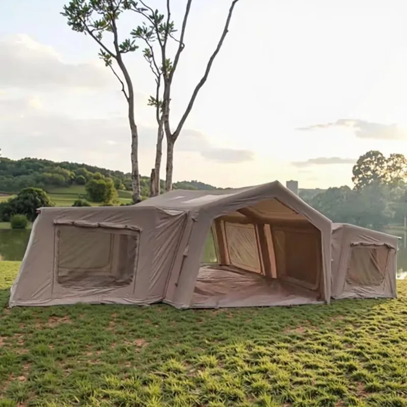 Large Combination Inflatable Tent Family 4 Side Doors Camping Party Tent Outdoor Waterproof Family Travel Tent