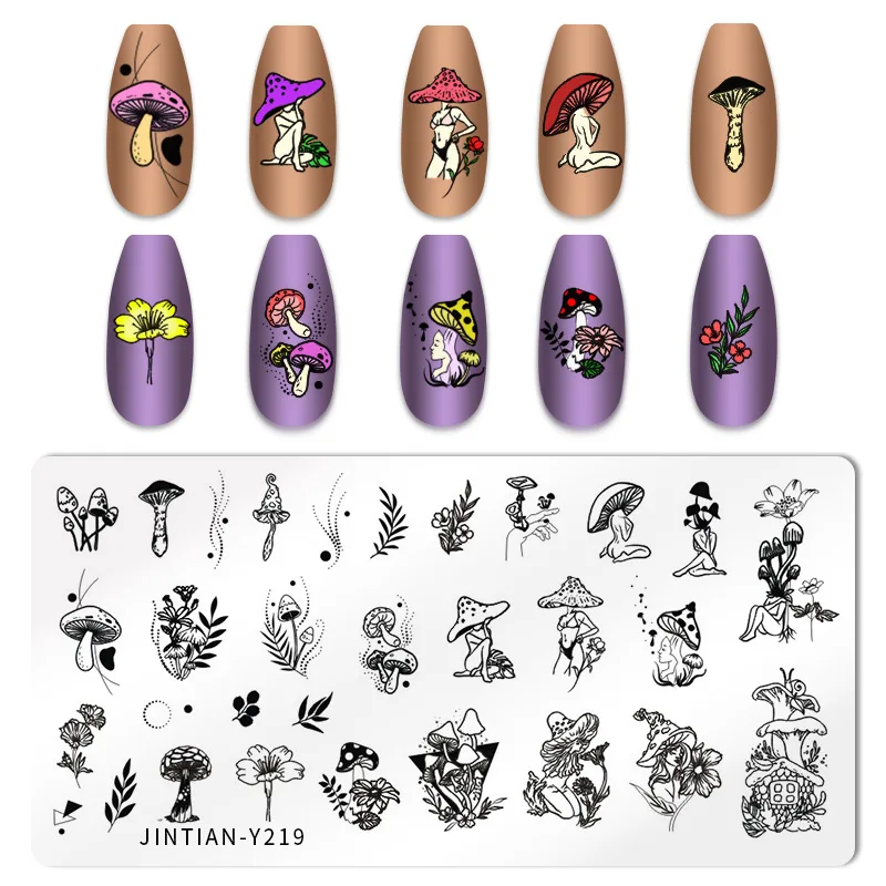 Giapponese nail art stampa piastra in acciaio modello in marmo stampa leopardo farfalla fungo animale nail art stampa piastra in acciaio spot