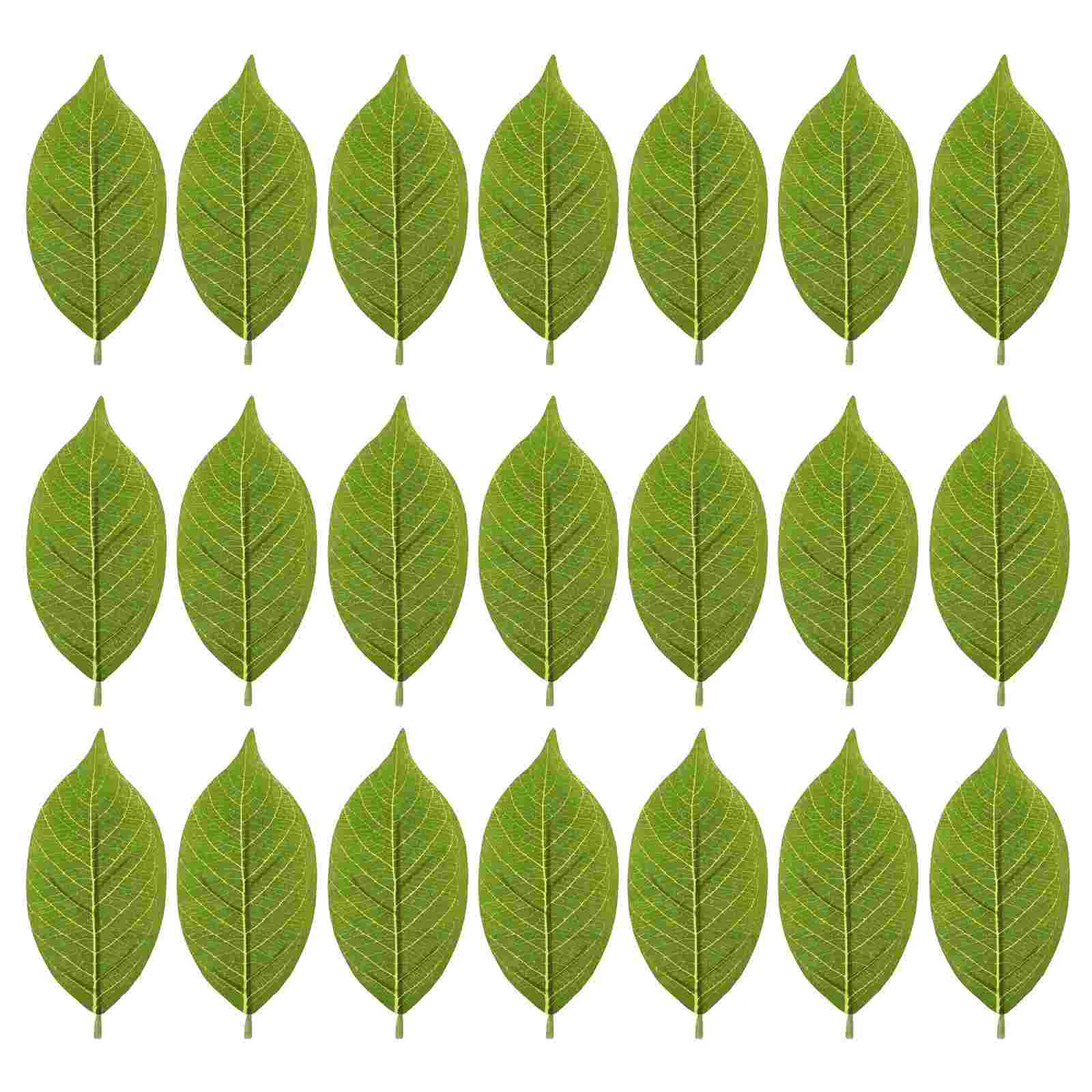 50 Pcs Artificial Outdoor Plants Magnolia Leaves Scene Decor Green Pu Material Bride Faux Indoor