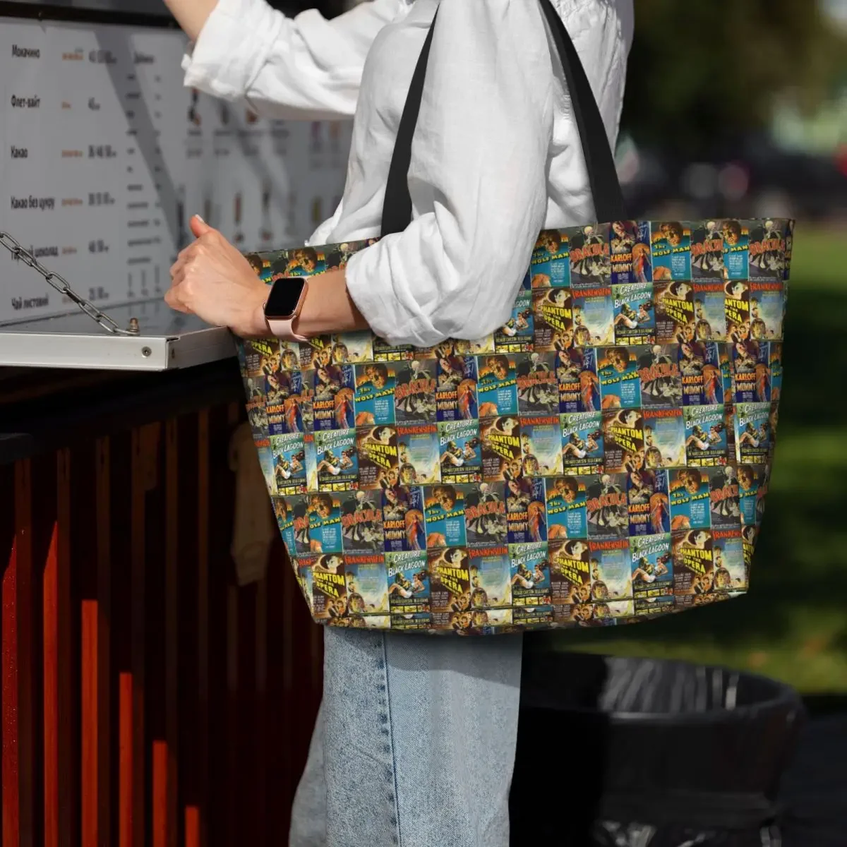 Universal Monsters Beach Tote Bag Sport Gym Yoga Duffle Large Tote Bag Women Travel Bag Fitness bag