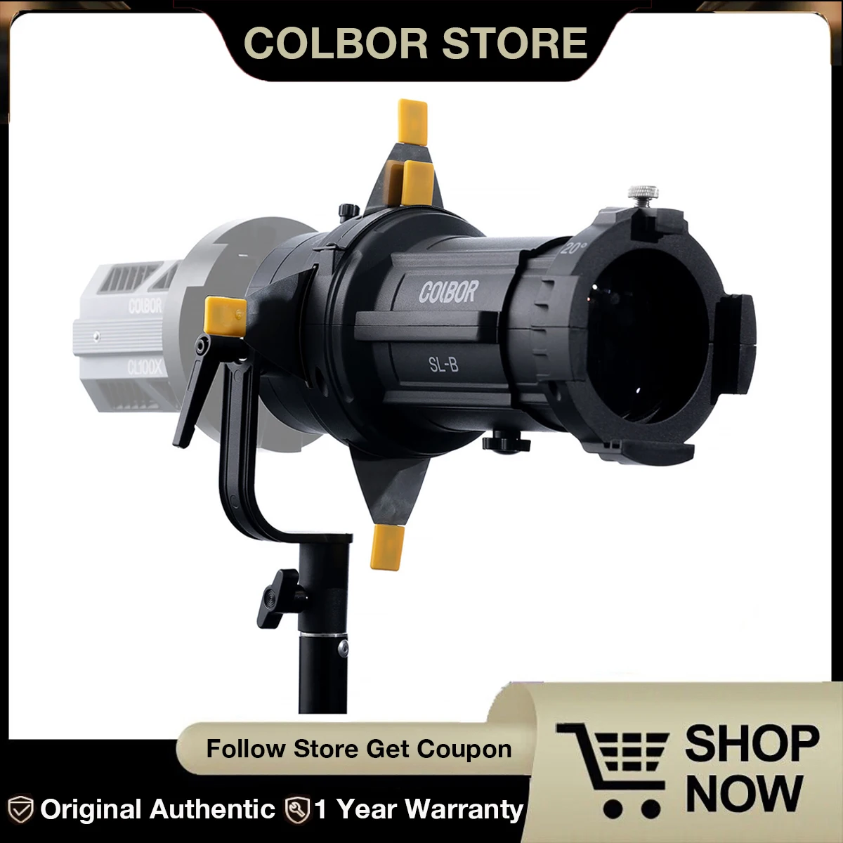 

COLBOR SL20B Spotlight Mount for CL60 & CL100X Series COB LED Video Light Studio Video YouTube Outdoor Shooting Recording