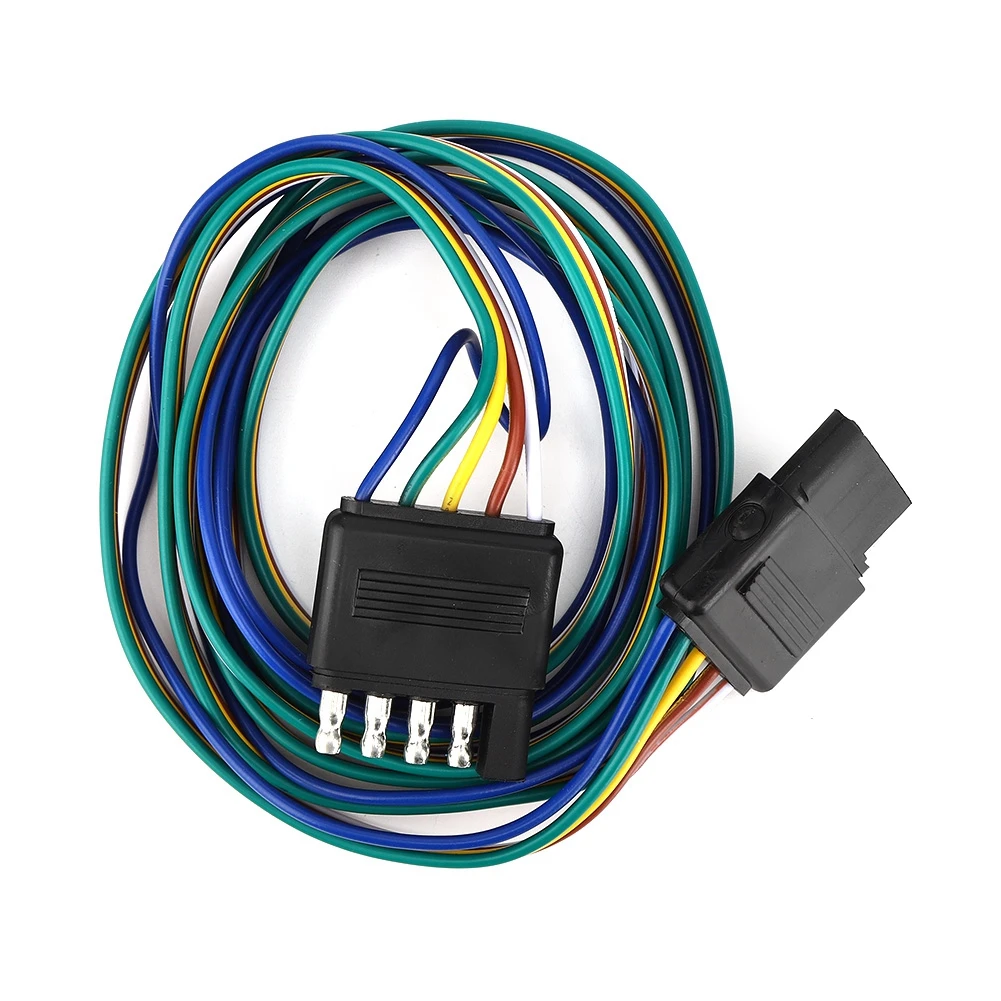US- 5-Pin Flat Connector Plug with 72-Inch Color Coded Wiring Harness Extension  Suitable for RVs and Various Trailers
