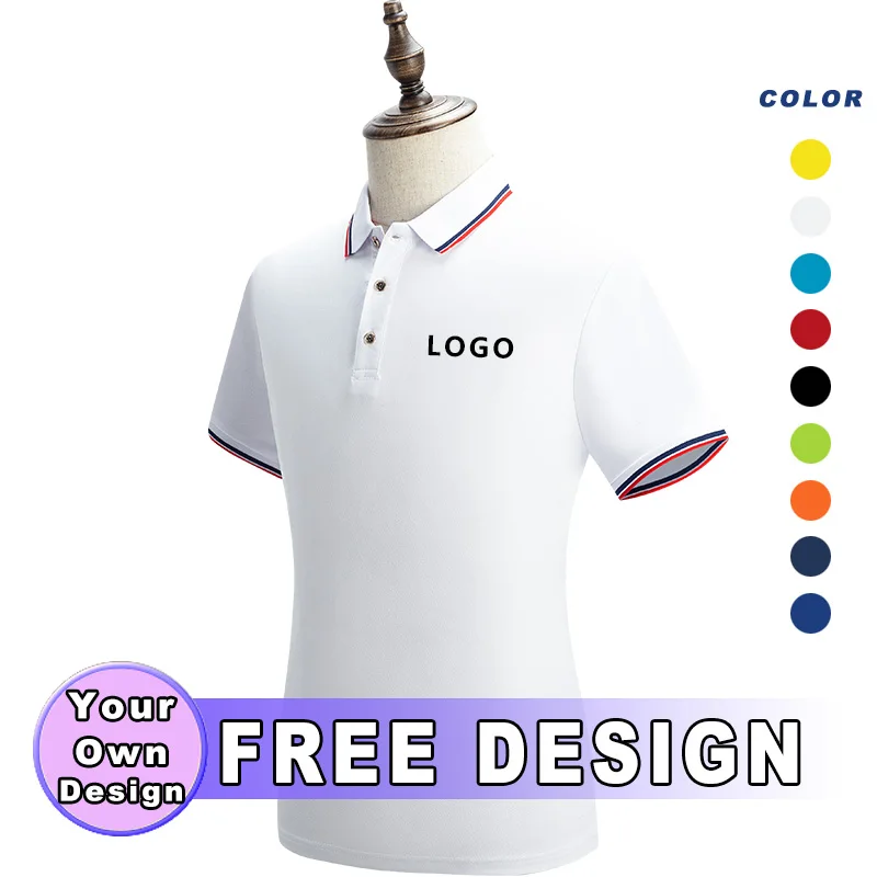 

CCTA new affordable cotton short sleeved polo shirt company group slim fit custom embroidery men/women polo custom logo