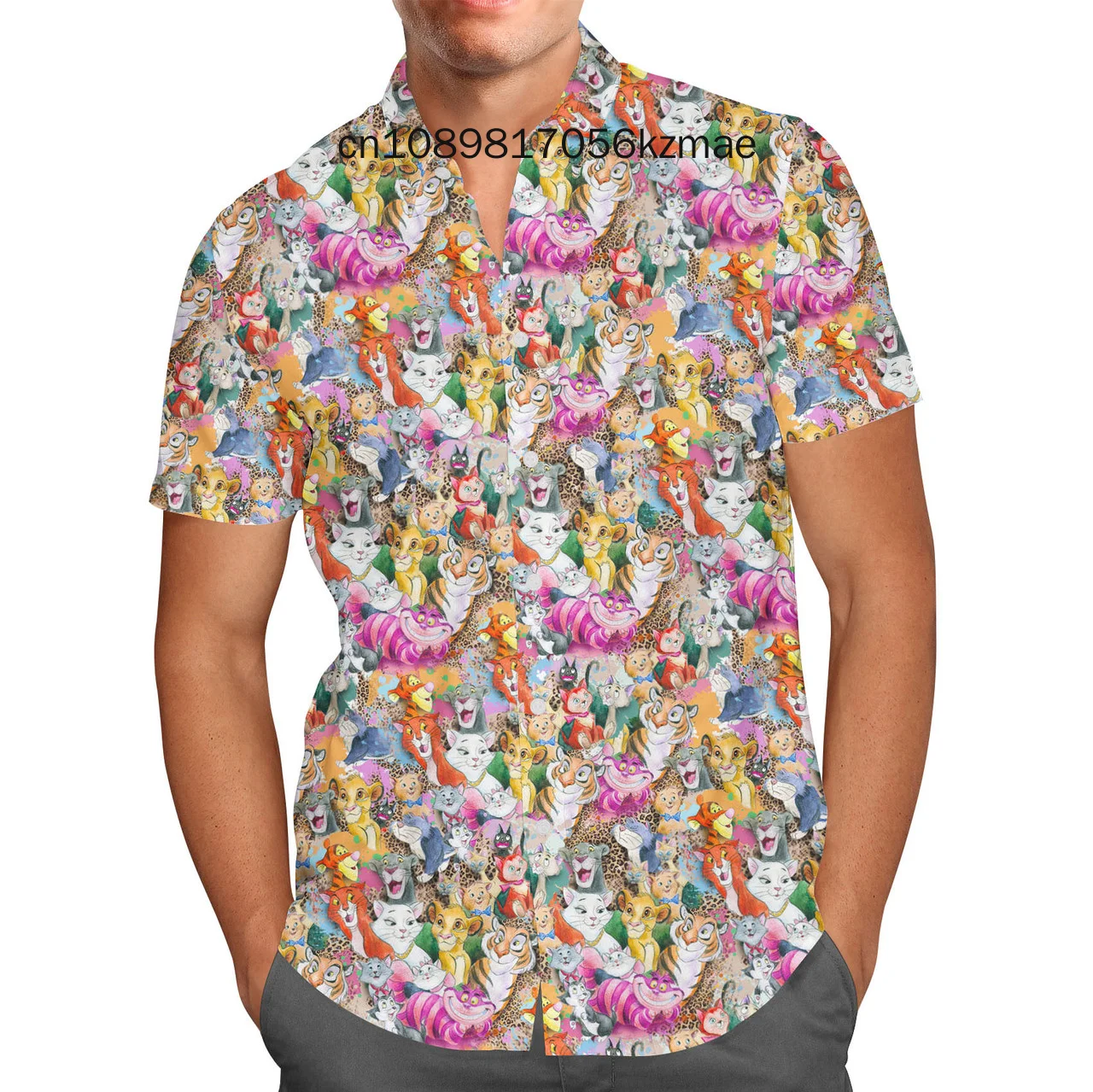 2024 neue Disney Hercules Hawaii Shirt Herren Frauen Kurzarm Button Up Shirt Disney Hawaii Shirt Cartoon Kinder Strand Shirt