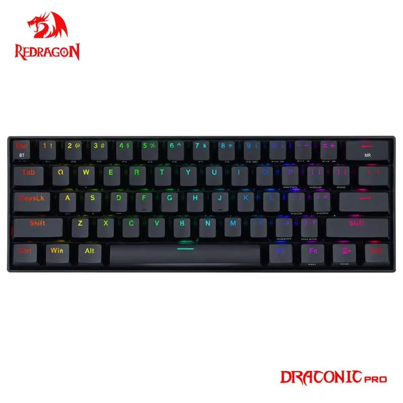 

REDRAGON Draconic Pro K530 RGB Support Bluetooth 5.0 wireless 2.4G USB 3 mode Mechanical Gaming Keyboard 61 Keys Compute PC