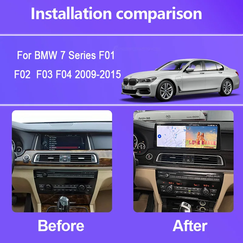 12.3 Inch For BMW 7 Series F01 F02 F03 F04 2009-2015 Dual System Android 15 8Core Car Multimedia Player Car Radio GPS 4G Carplay