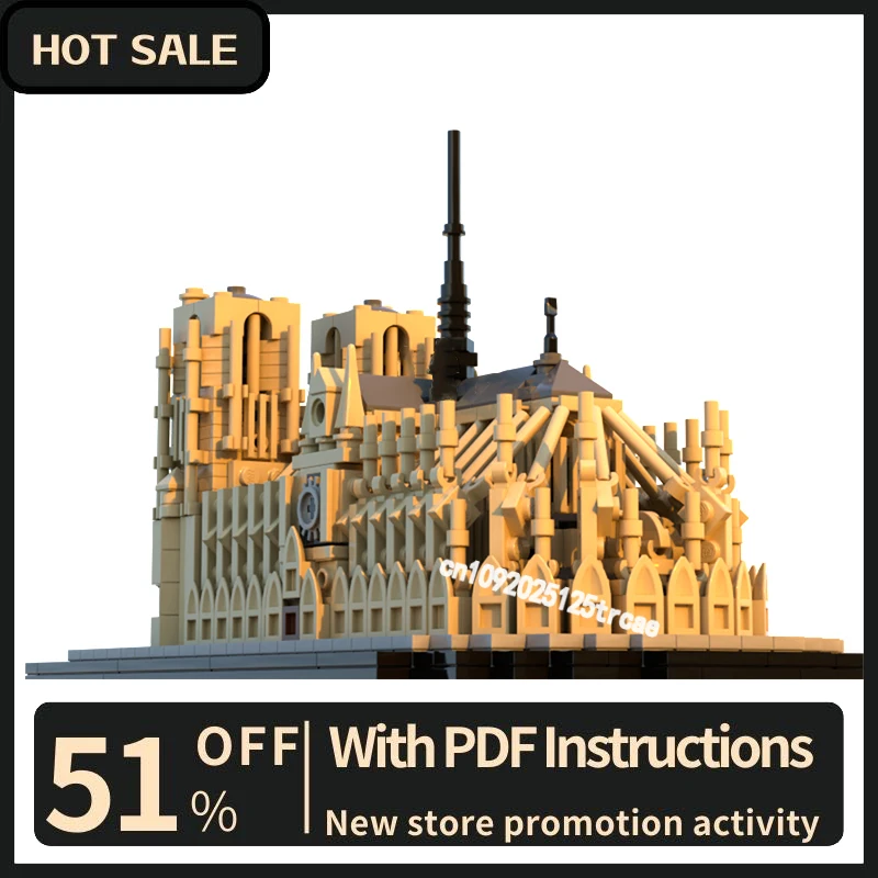 New City Hot Selling Street View Moc Modular Notre-Dame De Paris Model Building Blocks Diy Creative Ideas Kid Toys Birthday Gift