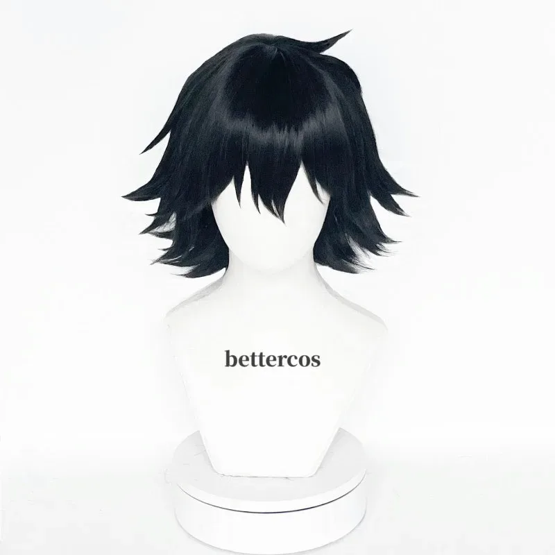 New Ranpo Edogawa Cosplay Wig Short 30cm Natural Black Heat Resistant Hair Anime Cosplay Wigs + Wig Cap MGVHGF7FDGGH2025