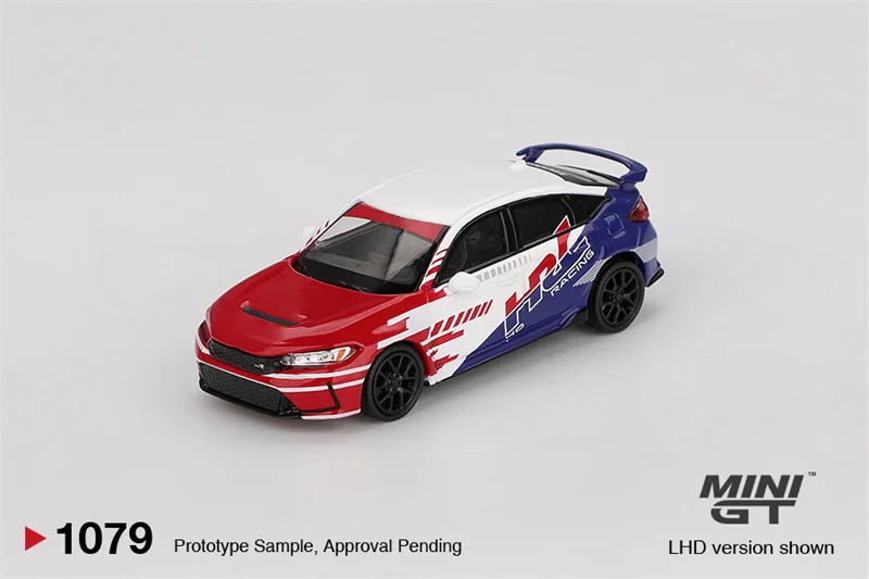 

Предпродажа MINI GT 1:64 Civic TYPE R 2024, автомобиль Pace HRC, литая под давлением модель автомобиля, коллекция миниатюрных моделей