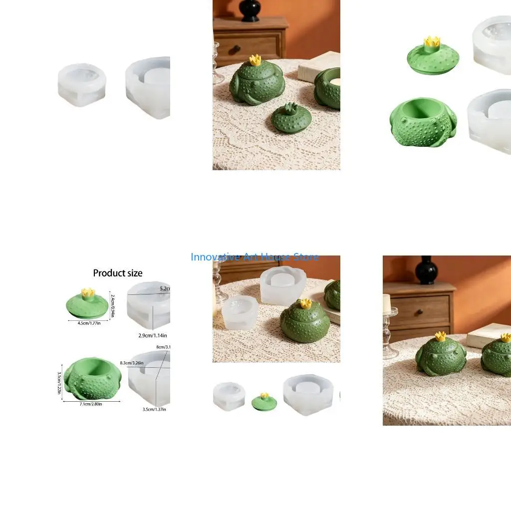 E1PC Covered Small Box Form Pair with Animal Figure Theme, Soft Upper and Lower Cavities for Candle Cup Use, Room Styling, and