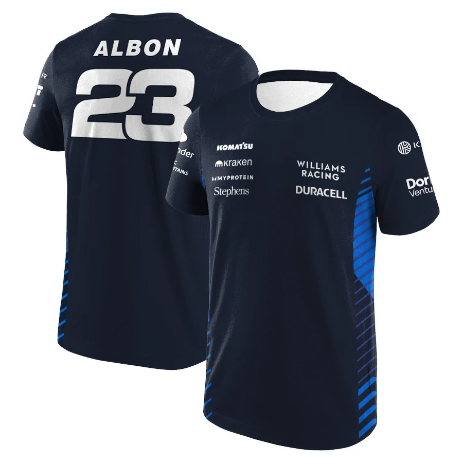 2025 New F1 Racing T-shirt Williams Fan Shirt Outdoor Sports Quick drying Breathable Cycling Top Men's Casual Street T-shirt