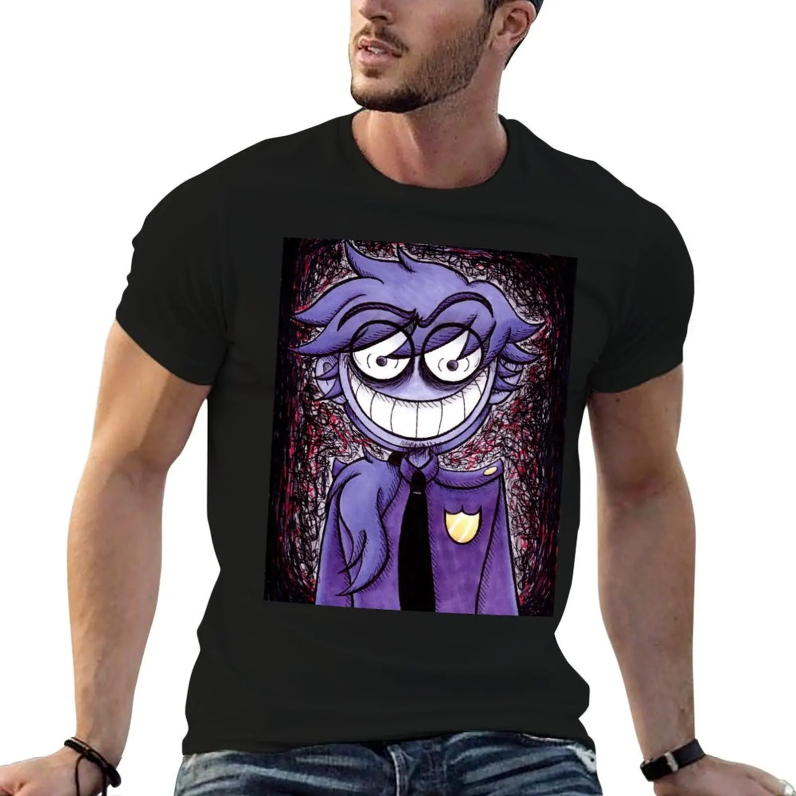 

Purple Guy - William Afton - Smile T-Shirt man t shirt summer t shirts for man cotton T-Shirt