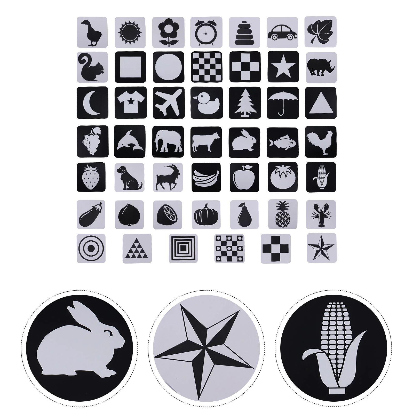 

Intelligence Flashcard Game Baby Visual Stimulation Cards Stimulus Cognitive Black