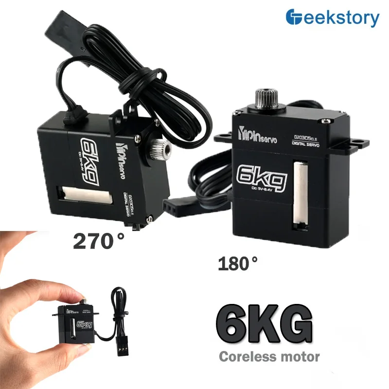 Silnik bezrdzeniowy Micro Digital Servo 6 kg, 180 stopni ° /270 °   Serwa z metalowymi przekładniami sterowanymi kątem, 1 szt./4 szt., części do samodzielnego montażu zabawek, do robotów/aut RC