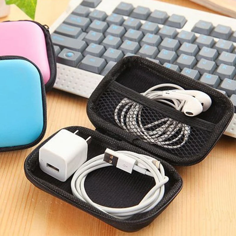 Mini bolsa de transporte para auriculares, accesorio portátil para artículos diversos, bolsa de almacenamiento de viaje, estuche de carga para auriculares, paquete con cremallera