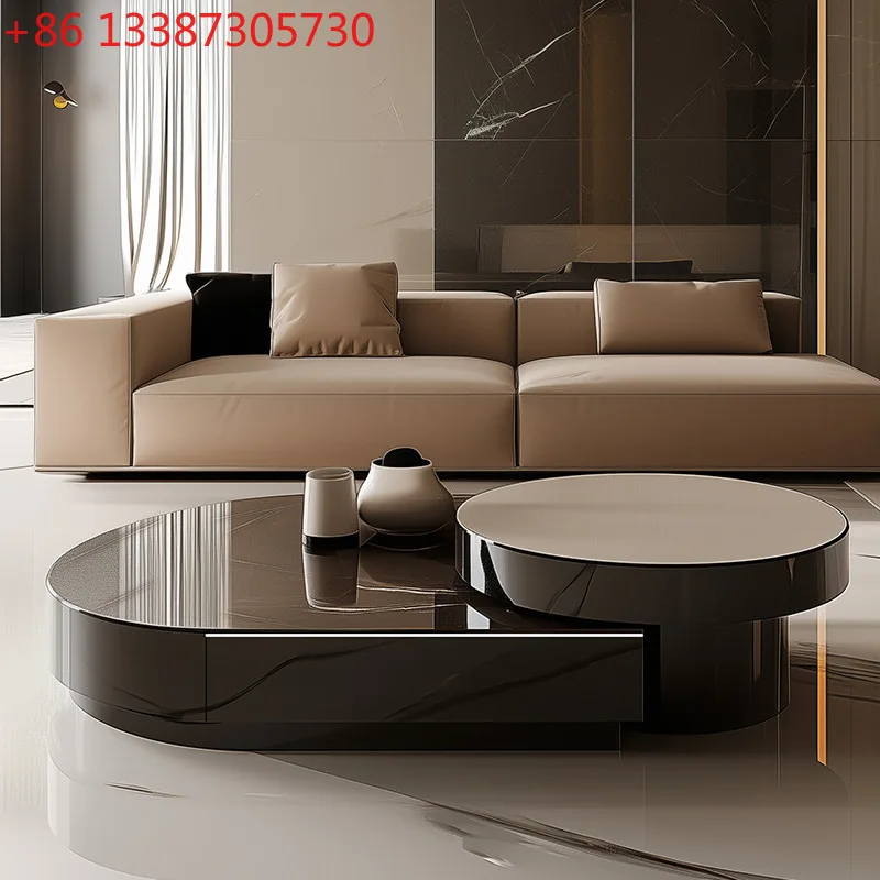 

Телескопический журнальный столик для гостиной, дизайнерский чайный столик для маленькой квартиры, креативный чайный столик из высокой и низкой каменной плиты