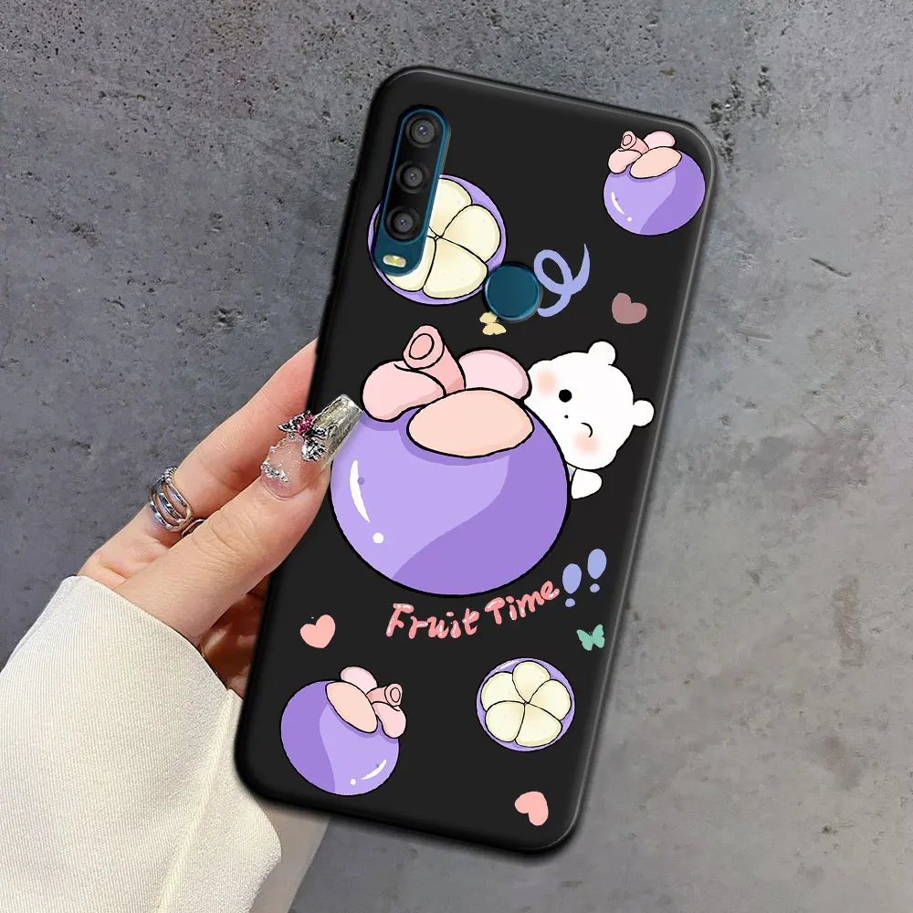 Capa de telefone de silicone macio TPU astronauta padrão bonito dos desenhos animados, capa de moda para Alcatel 3L, 1V 2020