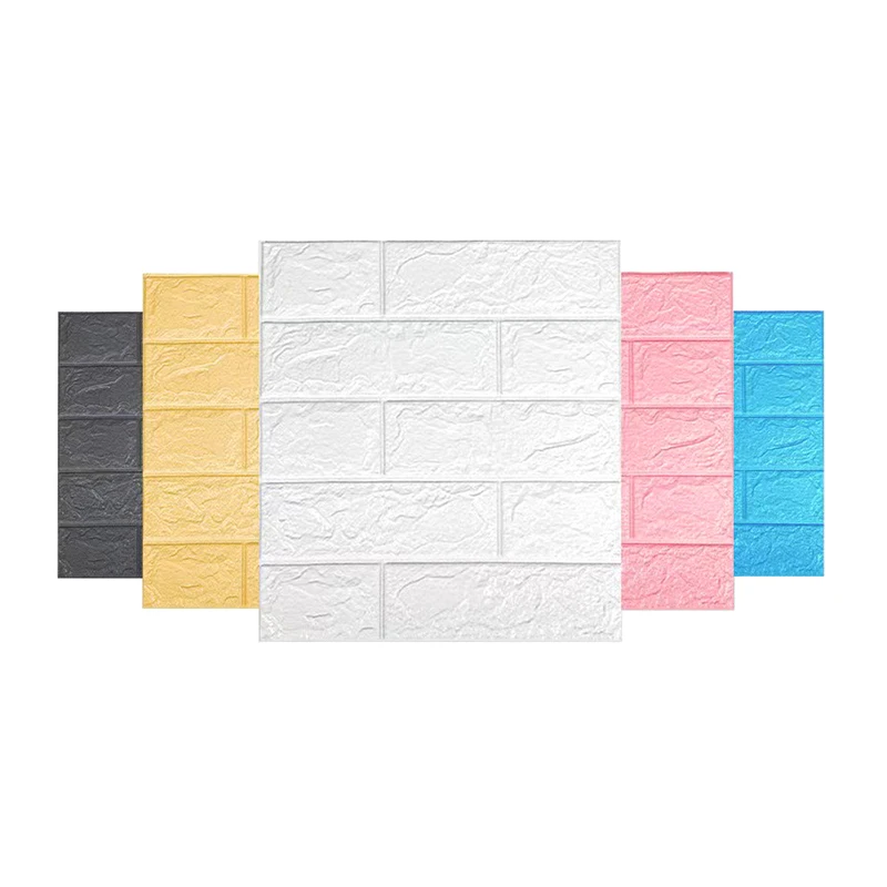 

35x38.5cm 3D Retro Self-adhesive Foam Brick Wall Stickers Waterproof Anti-collision Bedroom Decoration Renovated Wall Sticker