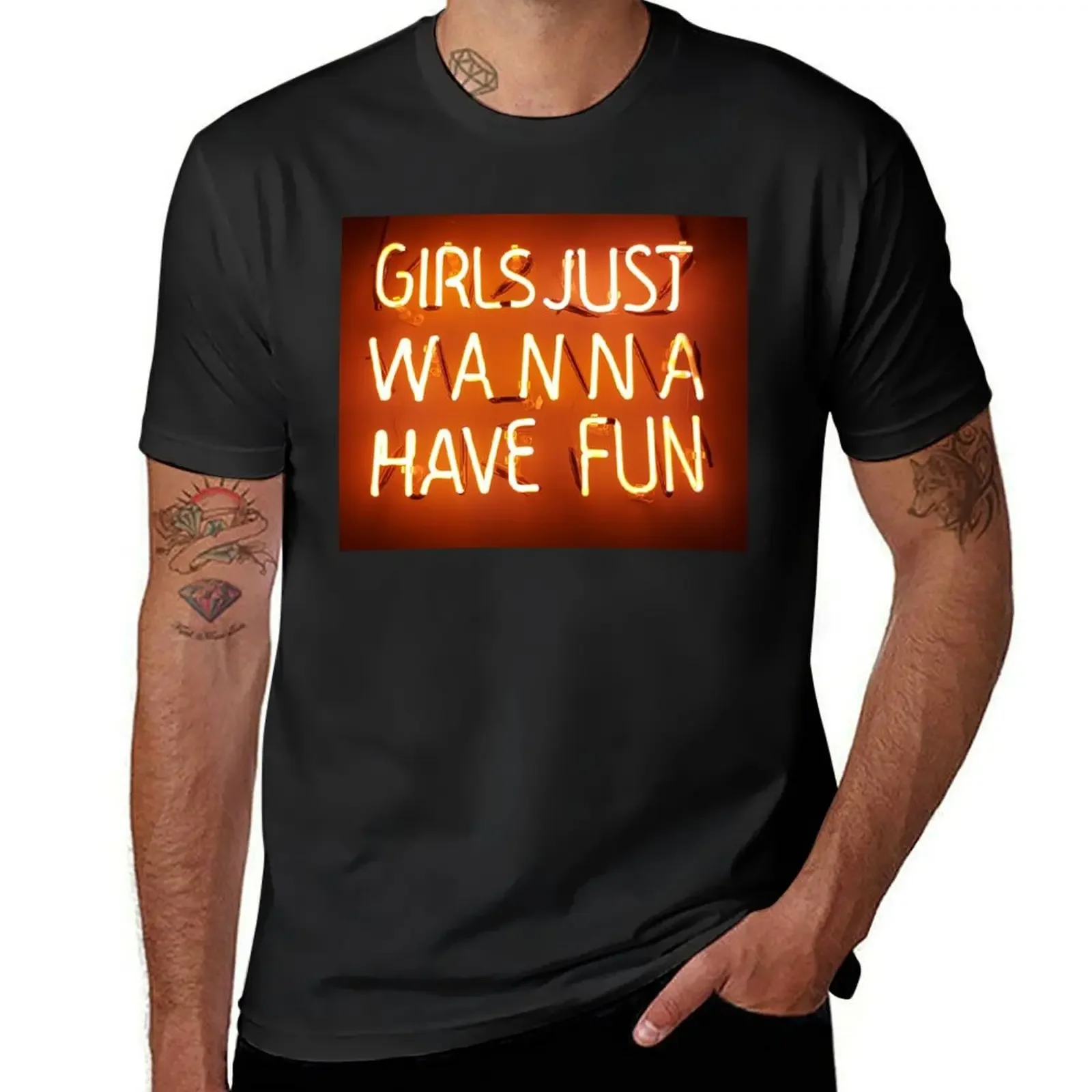 

Girls Just Wanna Have Fun T-Shirt street wear heavyweights blanks man clothes shirts men graphic