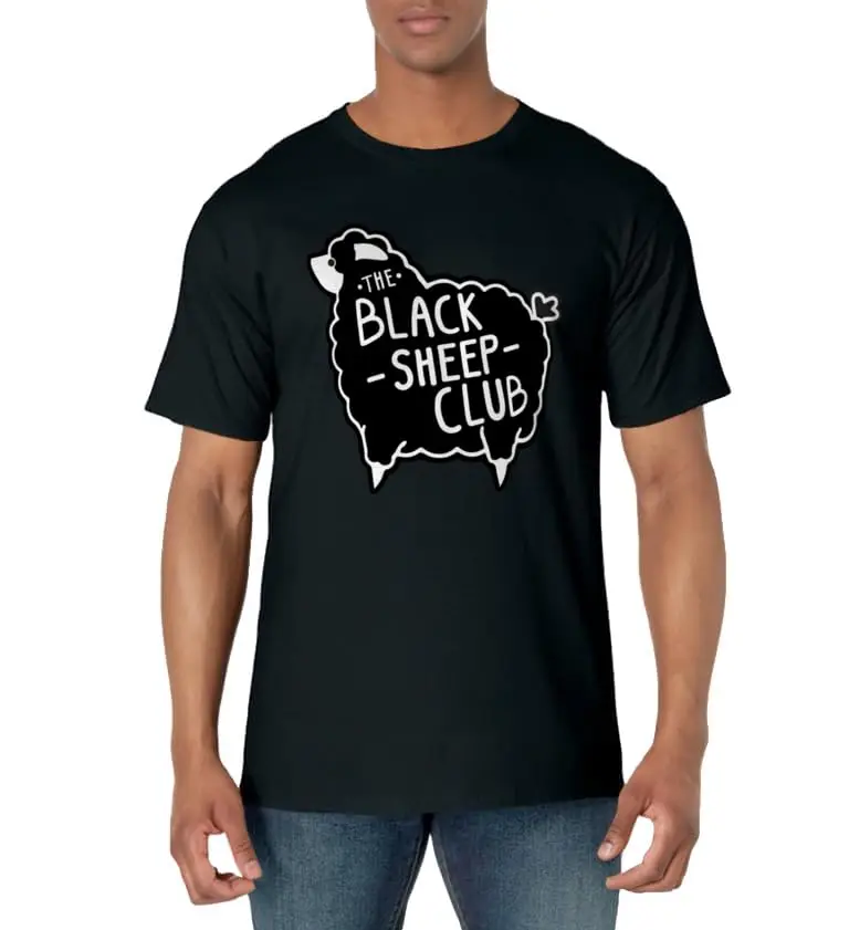 The Black Sheep Club Squad Funny Sarcastic Classic Logo T Shirt and Stickers, Unisex Adult T Shirt Collection