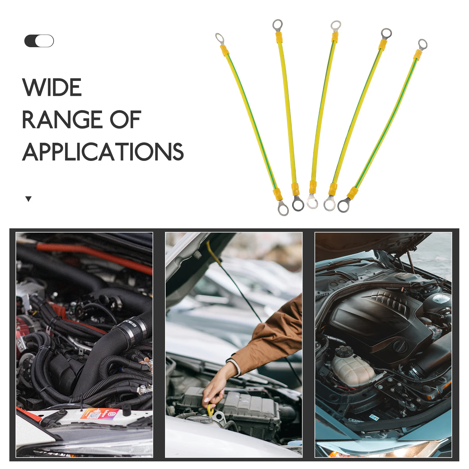 

10Pcs Universal Ground Cables Copper Wire with PVC Insulation for Car Grounding Wire Automotive Electrical Connection