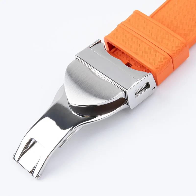 22mm Black Orange Red Armygreen High Quality Quick Release Fluoro rubber watch strap For Tudor BLACK BAY With  FKM Watchband