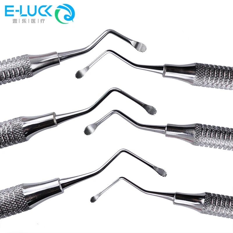 

Dental Jagged Curette Stainless Steel Scaler Curette Professional Bone Curette Implant Dentist Instrument Tools 3Pcs/set