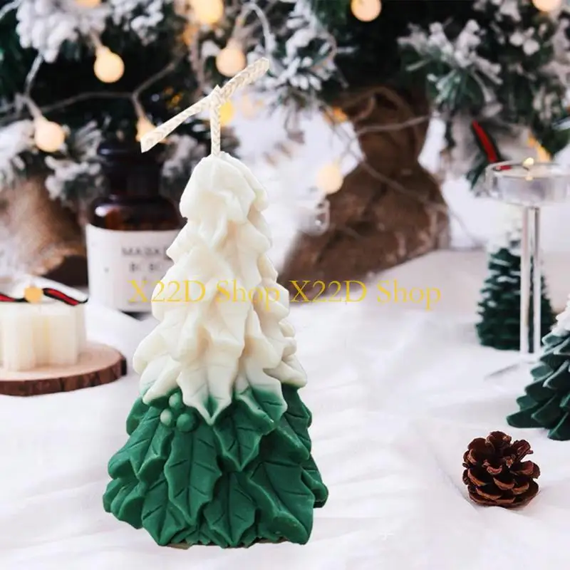 

X22D 3D Christmas Tree Mold Silicone Molds for Candle Making Xmas Soap Mould DIY Cake Chocolate Decorating