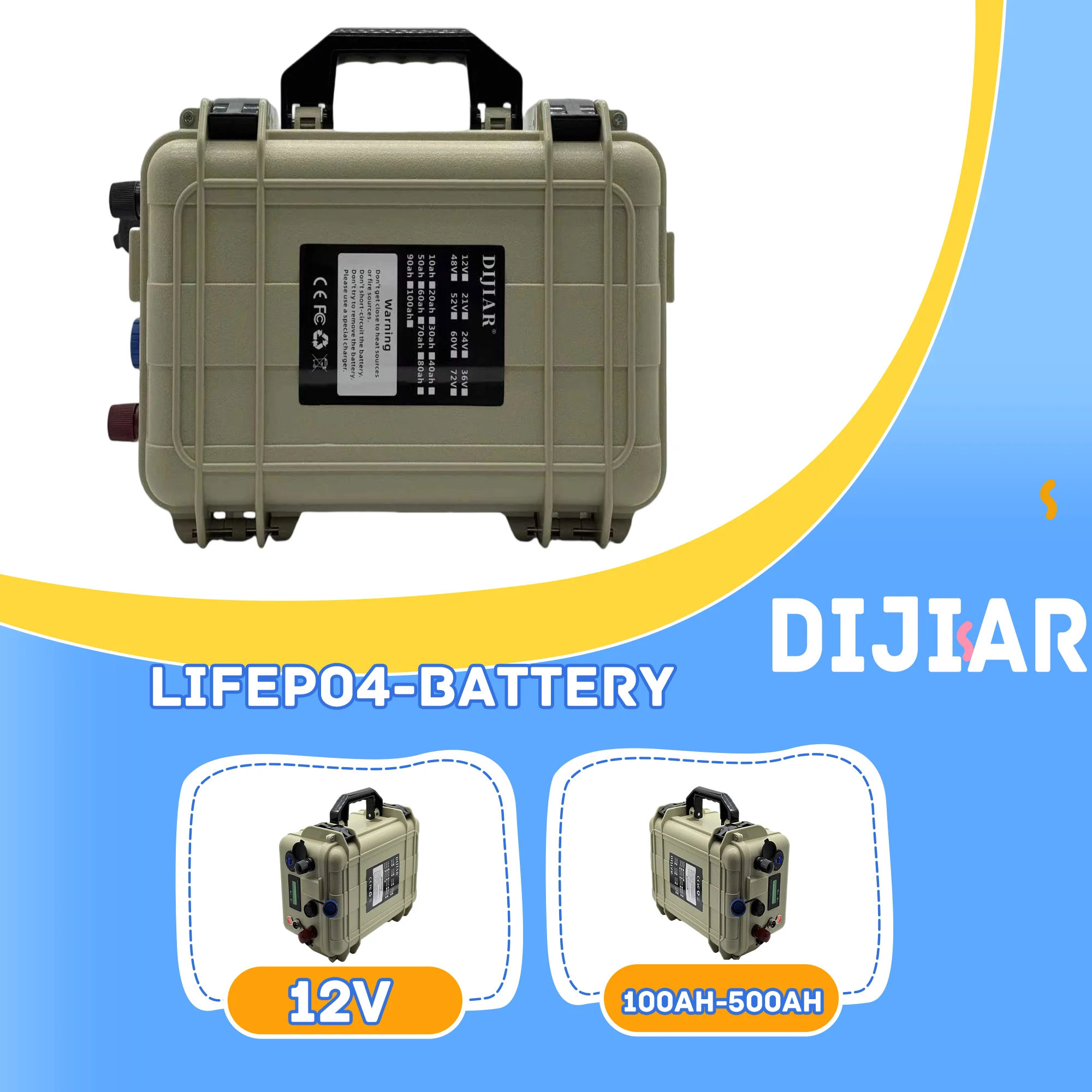 

New LiFePO4 Battery, air transportation, 12V200AH-500AH built-in 100AHBMS+30AH charger