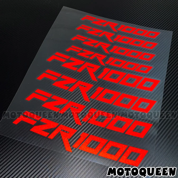 8X Custom Motorcycle Iner Wheels Rims Decals Reflective Waterproof Label Stickers For FZR 1000 1000R FZR1000 FZR1000R