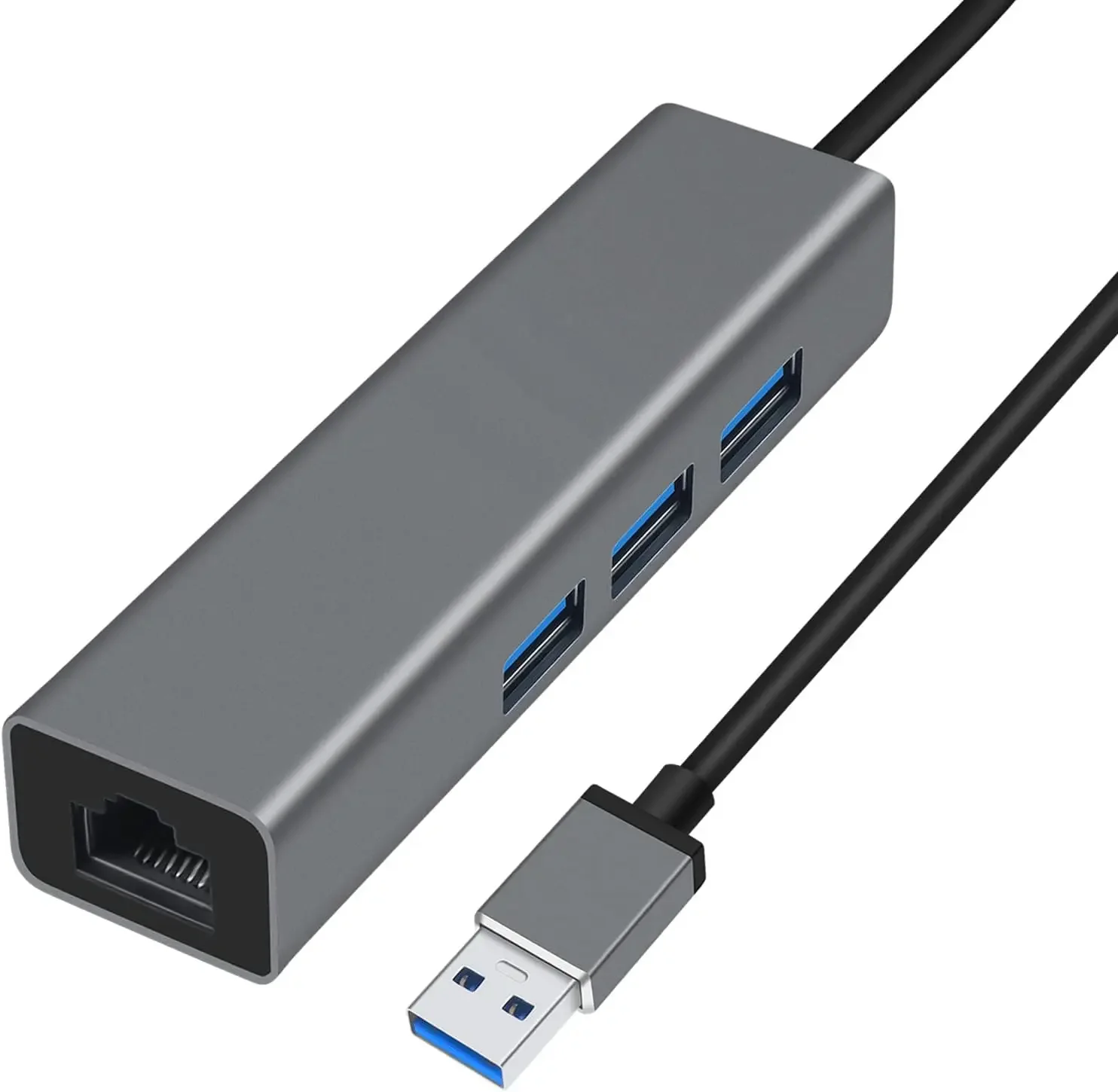 

3 Port USB To Ethernet Adapter USB 3.0 Hub 10/100/1000 Mbps Gigabit Wired Network Cable Converter