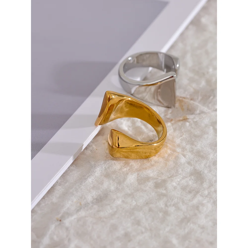 Yhpup minimalista in acciaio inossidabile 316L INS anello di alta qualità impermeabile fascino metallo oro argento colore moda dito gioielli regalo