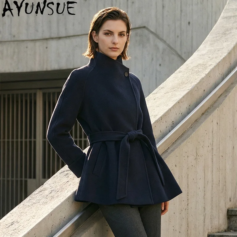 AYUNSUE Women's Double-sided Woolen Overcoat Fashion Commuter Jackets for Woman Autumn Winter Luxury Outerwear Woman Clothes