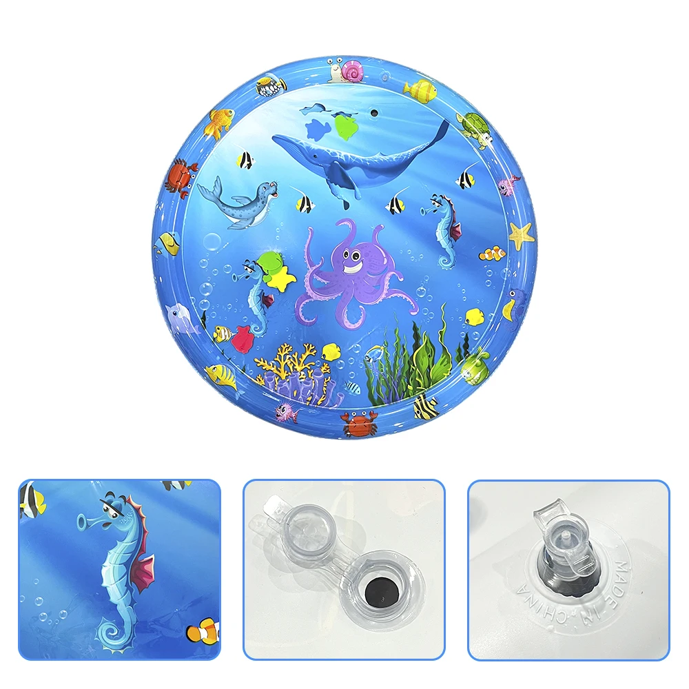 เบาะน้ำเป่าลมทรงกลมขนาด 100 ซม. ลายการ์ตูนดำน้ำในมหาสมุทร เหมาะสำหรับเป็นของเล่นเสริมพัฒนาการเด็ก ของขวัญที่สมบูรณ์แบบ