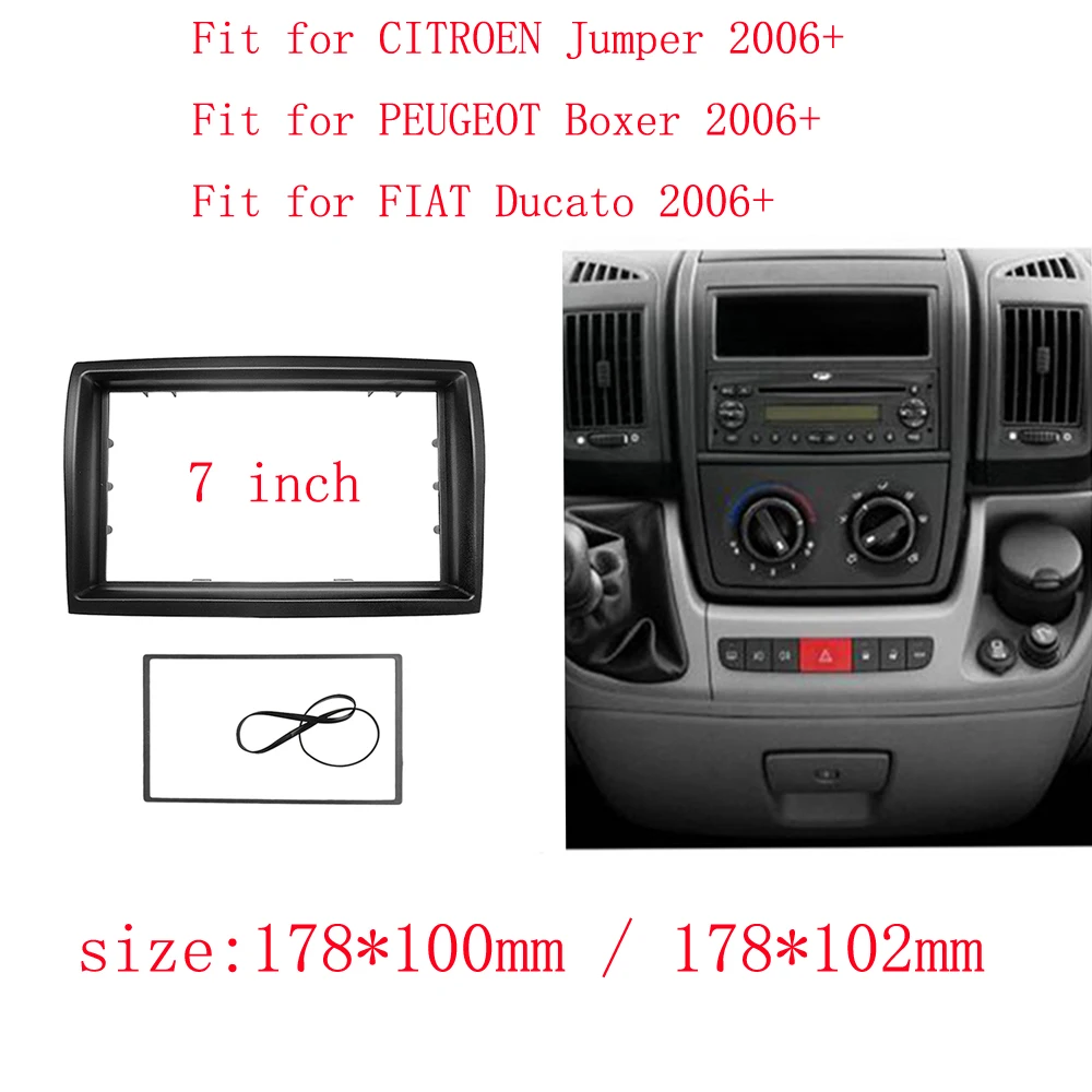 Double Din Car Radio Fascia for PEUGEOT CITROEN Jumper Boxer FIAT Ducato DVD Audio Dash Mount Installion Trim Kits  Fascia Frame