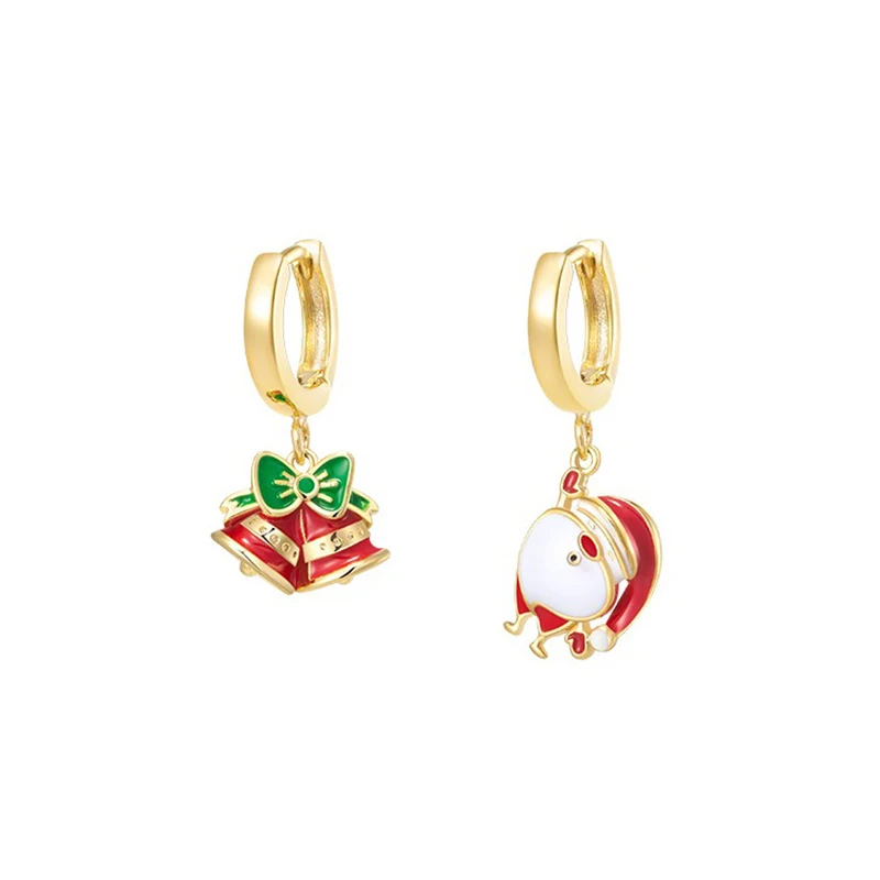 Set Da 3 Paia Di Orecchini Pendenti A Tema Natalizio: Babbo Natale, Calza, Bastone, Alce, Fiocco Di Neve - Lega Leggera, Regalo Festivo Per Donna