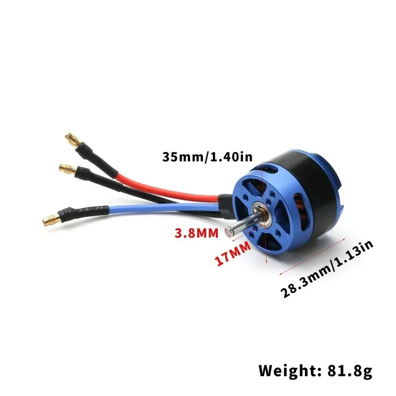 Motor sin escobillas D3530 1100KV para aviones RC - Motor de alta eficiencia de aluminio compatible con 2-4S para carreras de cuadricópteros de drones