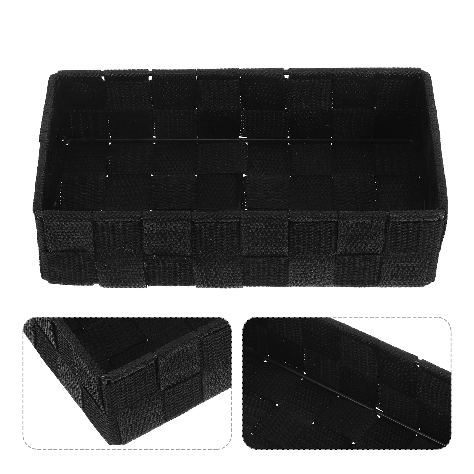 

Woven Storage Basket Nylon Fabric Desktop Organizer Stationery Holder Stylish Home Decor Small Wicker Baskets