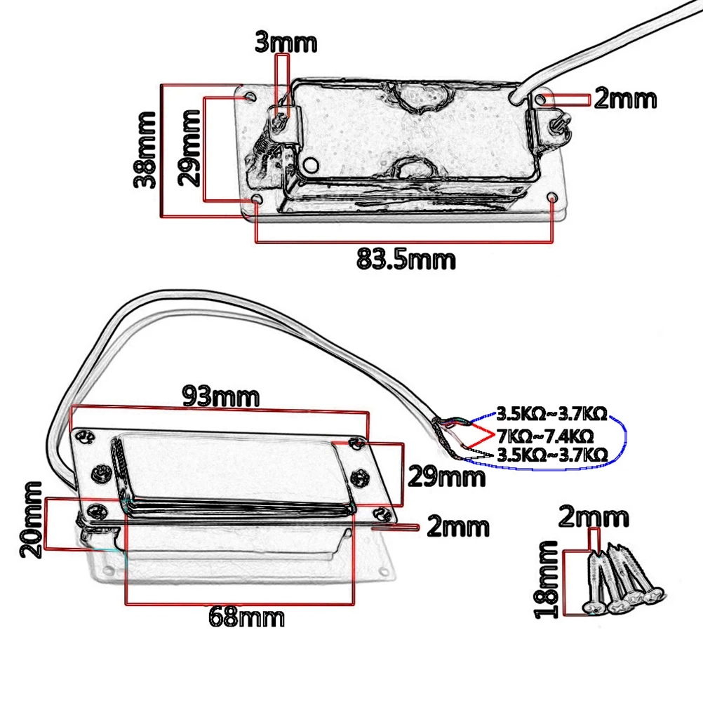 

Mini Humbucker Pickup 4 Cores For Electric Guitar Classic Vintage Tone Potted Noise Suppression Guitar Bass
