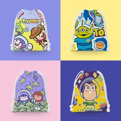Buzz Lightyear 19*24CM Cartoon Pocket Drawstring Small Cloth Bag Student Sundries Storage Bag Cosmetic Portable Toiletry Bag