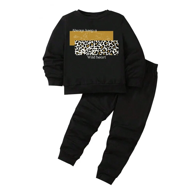 

IURNXB Kids 2pc Children's Clothes Set Always Keep A Wild Heart Print Long Sleeve Top Pants Spring Autumn Outfits For Baby 1-6Y