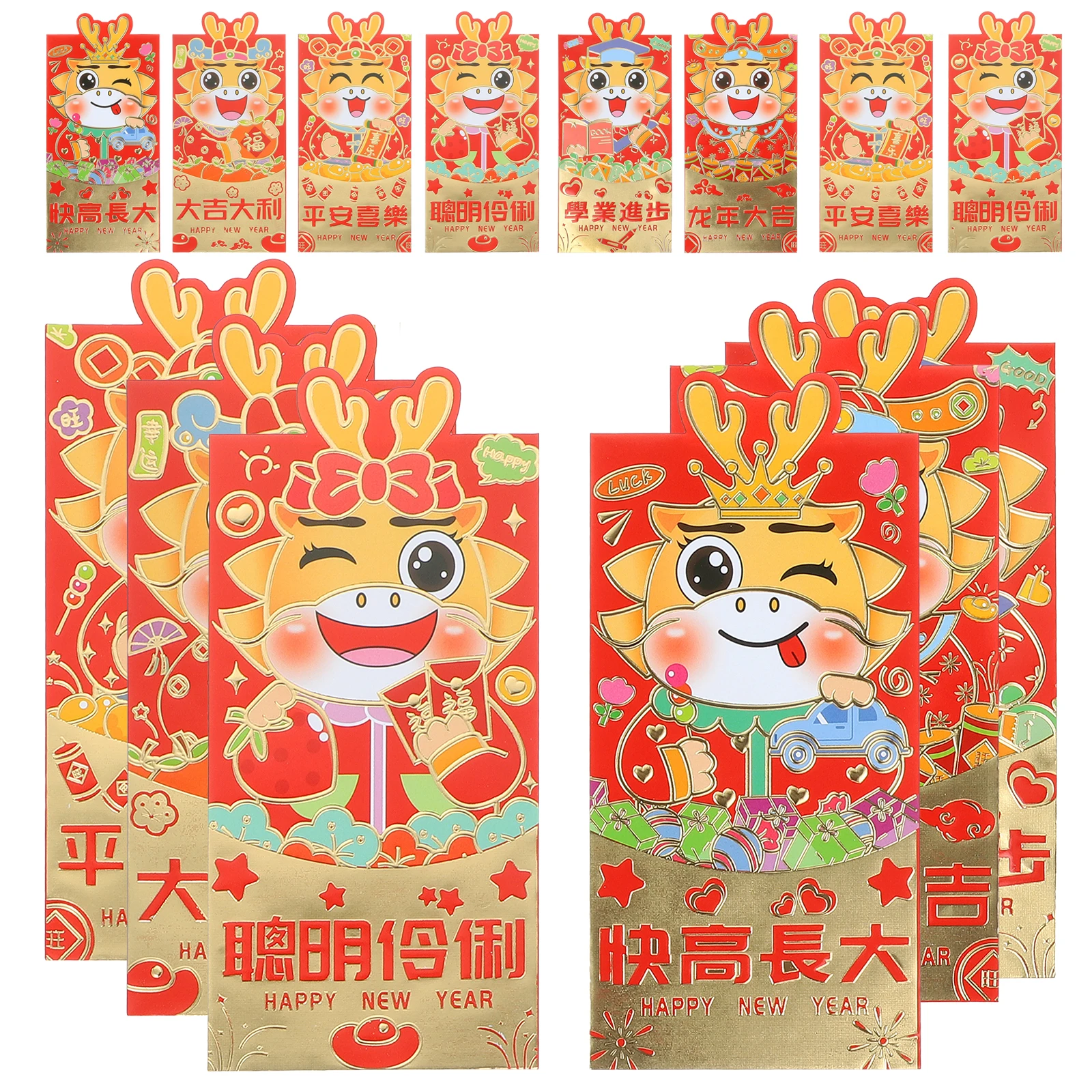 

24pcs Red Envelope Bags Large Chinese New Year Lucky Money Storage Packets Festive Traditional Style for Holidays