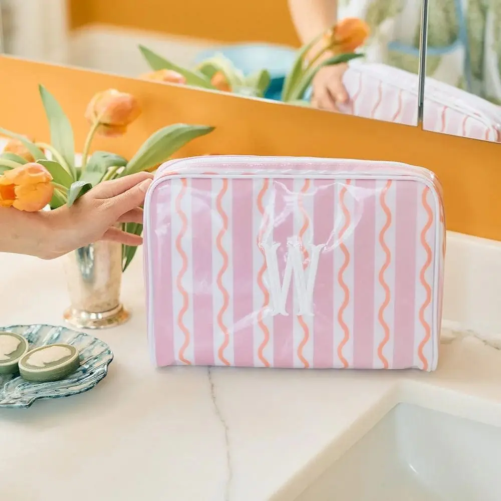 Polyester PVC Cosmetic Bag Waterproof Color-printed Makeup Organizer Portable Large Capacity Toiletry Bag for Women and Girls