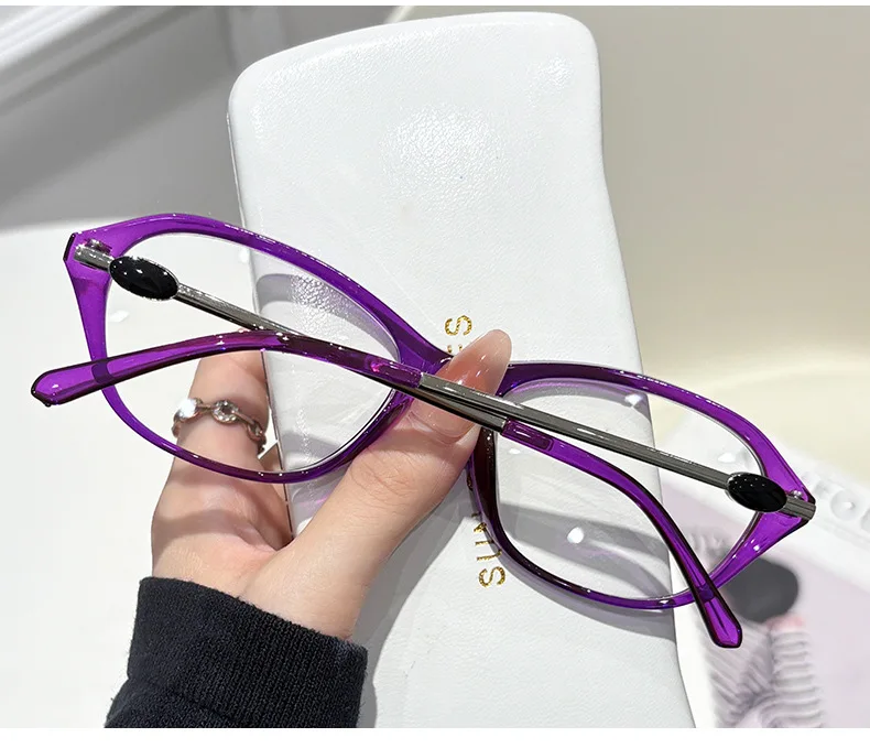 Ovale Myopie-Brille, langlebig, Anti-Blaulicht, mit Metallrahmen, fertige Myopie-Brille, geeignet für verschiedene Gesichtsformen – Detail 13