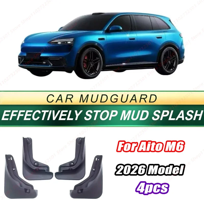 For Aito M6 2026 Model 4PCS Front Rear Mud Flaps Splash Guards Fender Mudguards Auto Accessories